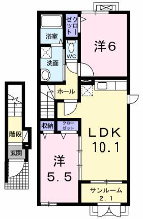 鳥取県鳥取市立川町5丁目 鳥取駅 2LDK アパート 賃貸物件詳細