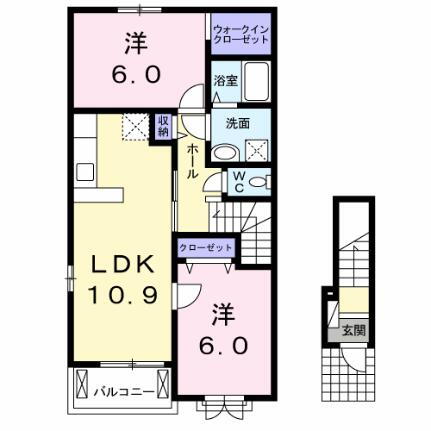 フェリオ　Ａ 2階 2LDK 賃貸物件詳細