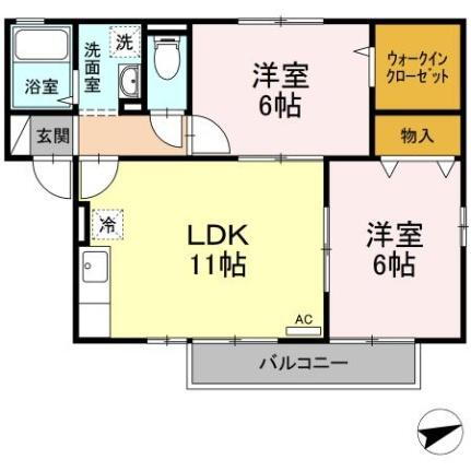 メールボワ　Ｂ棟 2階 2LDK 賃貸物件詳細