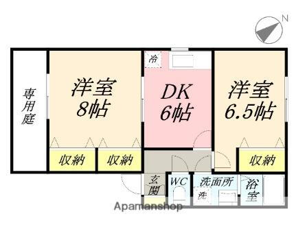 セシーズ兼基Ｂ 1階 2DK 賃貸物件詳細