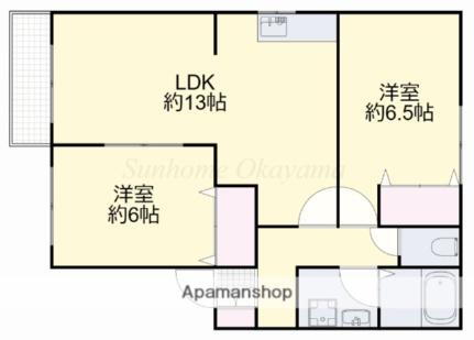 岡山県岡山市中区四御神 東岡山駅 2LDK アパート 賃貸物件詳細