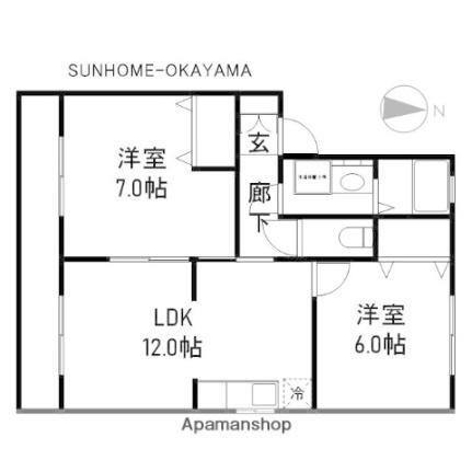 岡山県岡山市中区山崎 2LDK アパート 賃貸物件詳細
