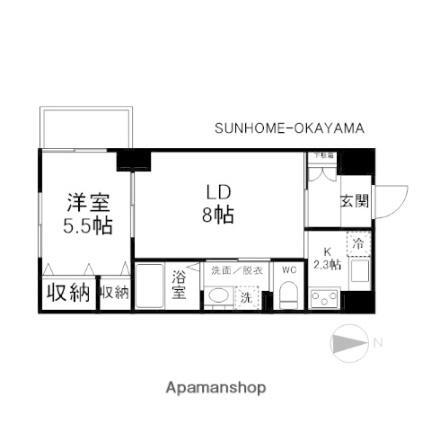 岡山県岡山市北区奉還町1丁目 岡山駅 1LDK マンション 賃貸物件詳細