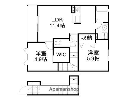 岡山県岡山市北区津高 岡山駅 2LDK アパート 賃貸物件詳細