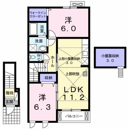 岡山県岡山市南区郡 岡山駅 2LDK アパート 賃貸物件詳細