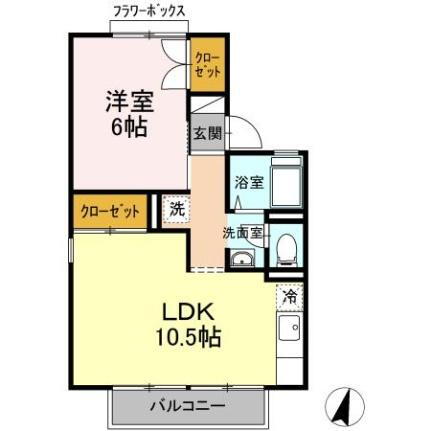 セジュール今在家 2階 1LDK 賃貸物件詳細