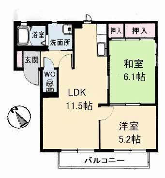 広島県府中市高木町 鵜飼駅 2LDK アパート 賃貸物件詳細