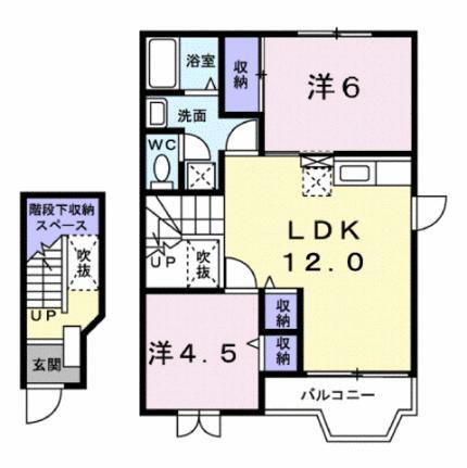 広島県福山市御幸町大字下岩成 万能倉駅 2LDK アパート 賃貸物件詳細