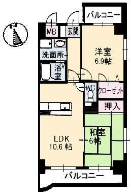 メゾン観音ＥＸ 7階 2LDK 賃貸物件詳細