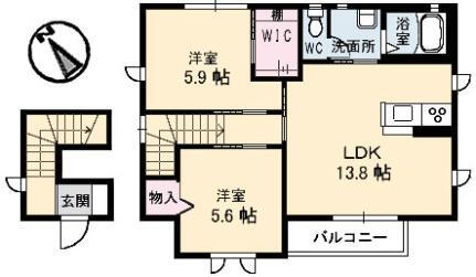広島県安芸郡府中町八幡1丁目 天神川駅 2LDK アパート 賃貸物件詳細