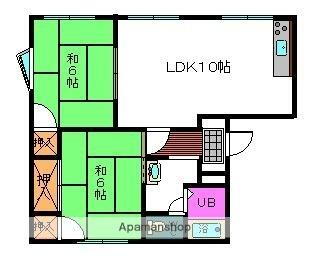 山口県岩国市門前町1丁目 南岩国駅 2LDK アパート 賃貸物件詳細
