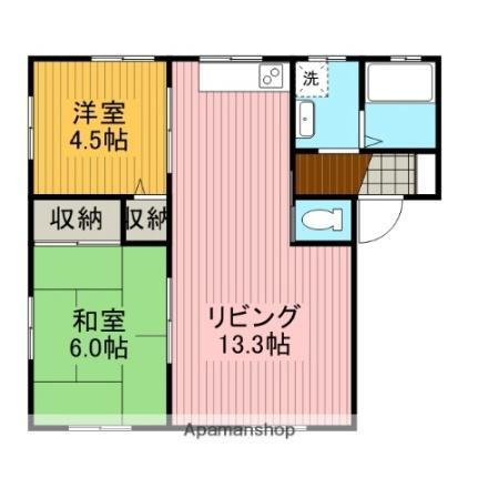 山口県岩国市三笠町2丁目 岩国駅 2LDK アパート 賃貸物件詳細