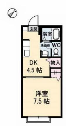 アンジュウ　デヤ　Ａ棟 1階 1DK 賃貸物件詳細