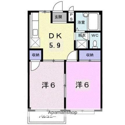 ハイム・トシ 2階 2DK 賃貸物件詳細