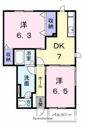 香川県高松市国分寺町新居 端岡駅 2DK アパート 賃貸物件詳細