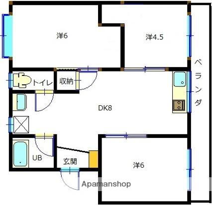 愛媛県松山市南江戸3丁目 ＪＲ松山駅前駅 3DK マンション 賃貸物件詳細
