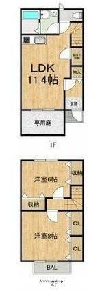 愛媛県東温市野田1丁目 牛渕団地前駅 2LDK アパート 賃貸物件詳細