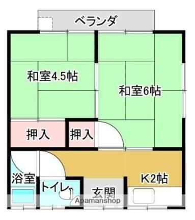 愛媛県松山市古川北2丁目 2K アパート 賃貸物件詳細
