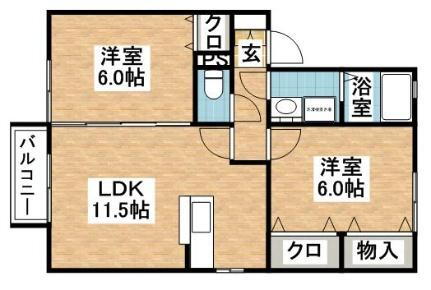 レイクパーク　かよいちょう 2階 2LDK 賃貸物件詳細