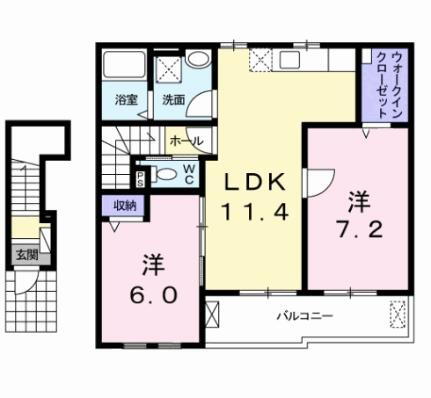 福岡県筑後市大字蔵数 西牟田駅 2LDK アパート 賃貸物件詳細