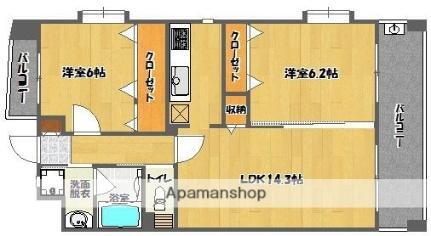 セントレック 6階 2LDK 賃貸物件詳細
