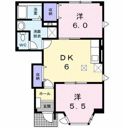 メゾンファルコＡ 1階 2DK 賃貸物件詳細