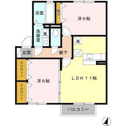 佐賀県鳥栖市古賀町 新鳥栖駅 2LDK アパート 賃貸物件詳細