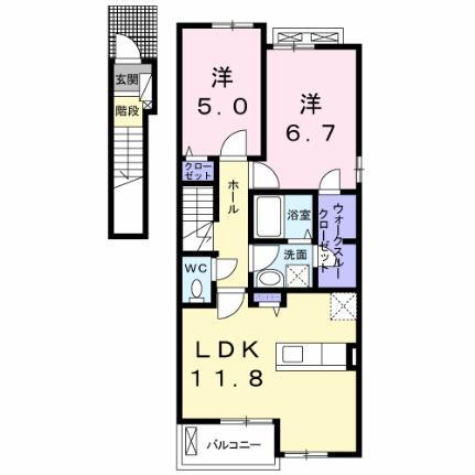 プロムナード・メゾンＩＩ 2階 2LDK 賃貸物件詳細