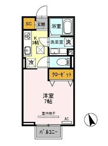 新潟県新潟市江南区横越上町3丁目5-16 亀田駅 1K アパート 賃貸物件詳細