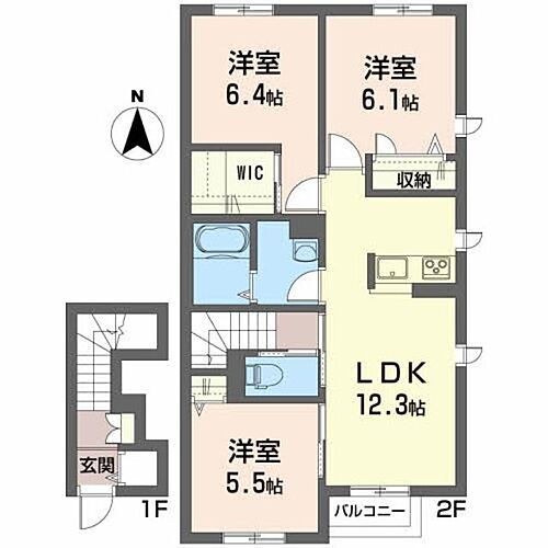 シャーメゾン　マンサーナ 2階 3LDK 賃貸物件詳細