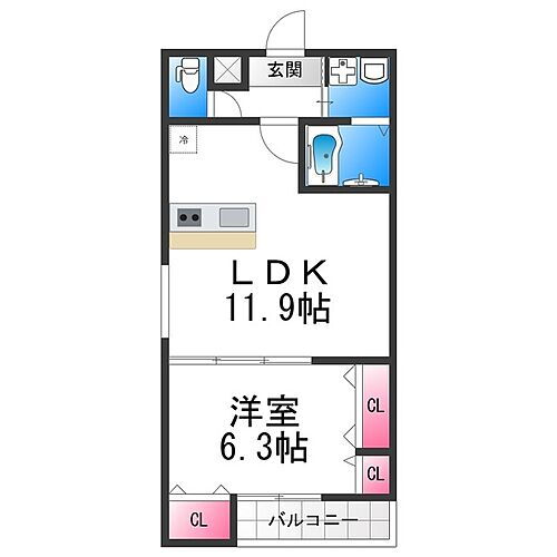 フジパレス浅香山駅南 1階 1LDK 賃貸物件詳細