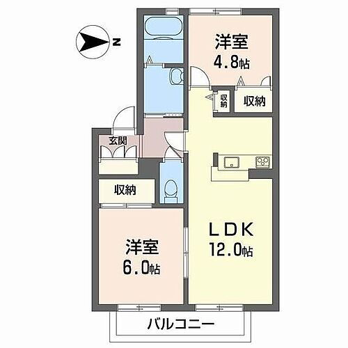ディアス宮脇 2階 2LDK 賃貸物件詳細