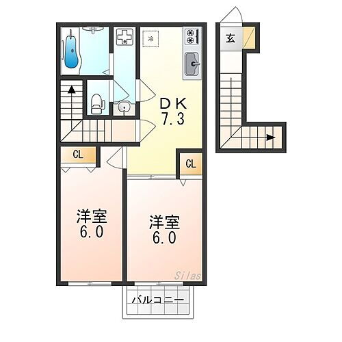 大阪府堺市北区金岡町 白鷺駅 2DK アパート 賃貸物件詳細