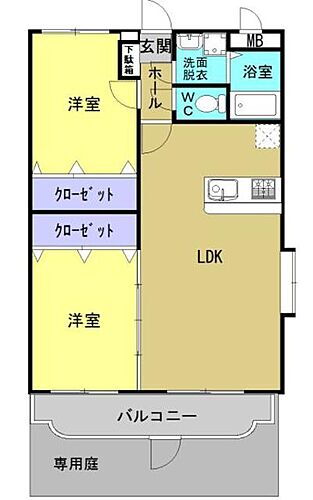 ユーミー久万ノ台Ｃ棟 1階 2LDK 賃貸物件詳細