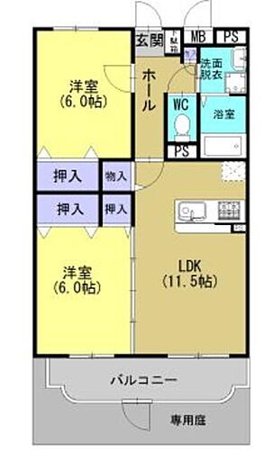イーストチェリー壱番館 1階 2LDK 賃貸物件詳細