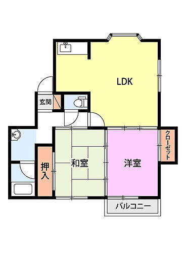 ハイツ西町　Ｃ棟 2階 2LDK 賃貸物件詳細
