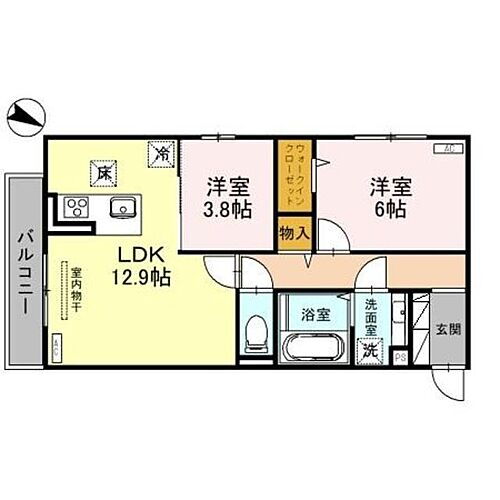 新潟県新潟市東区紫竹2丁目1-11 新潟駅 2LDK アパート 賃貸物件詳細