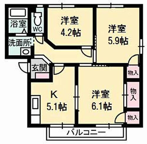 フレグランス　前町 1階 3K 賃貸物件詳細