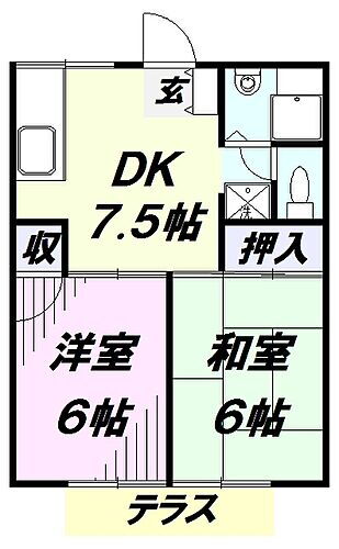 埼玉県所沢市東狭山ケ丘2丁目2950-8 狭山ヶ丘駅 2DK アパート 賃貸物件詳細