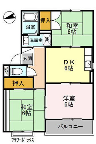 大阪府八尾市東山本新町4丁目 高安駅 3DK アパート 賃貸物件詳細