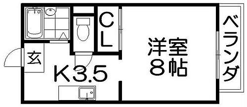 京都府八幡市八幡大芝61-3 樟葉駅 1K アパート 賃貸物件詳細