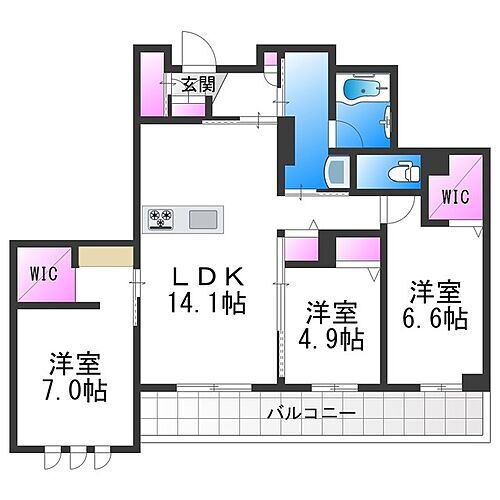ココン文の里 1階 3LDK 賃貸物件詳細