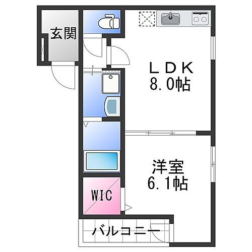 和歌山県和歌山市吹屋町2丁目 田中口駅 1LDK アパート 賃貸物件詳細