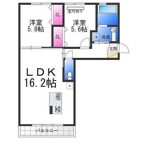 大阪府堺市西区浜寺石津町東4丁 石津川駅 2LDK アパート 賃貸物件詳細
