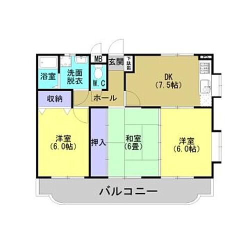 鹿児島県鹿児島市中山2丁目 谷山駅 3DK マンション 賃貸物件詳細