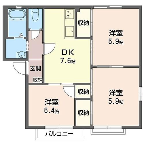 エクセルみのり 2階 3DK 賃貸物件詳細