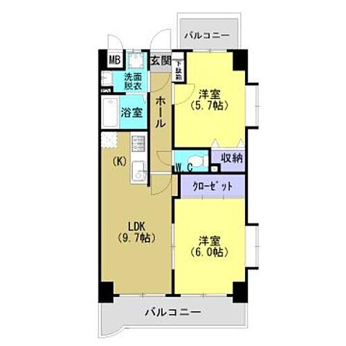 鹿児島県鹿児島市甲突町 都通駅 2LDK マンション 賃貸物件詳細