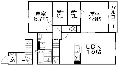 大阪府寝屋川市小路南町 忍ケ丘駅 2LDK アパート 賃貸物件詳細