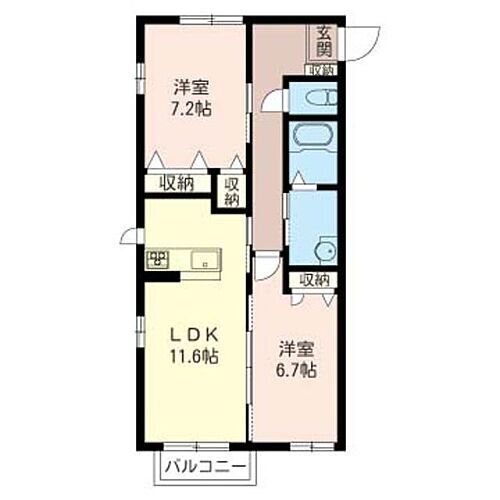 シルフィードＢ 2階 2LDK 賃貸物件詳細
