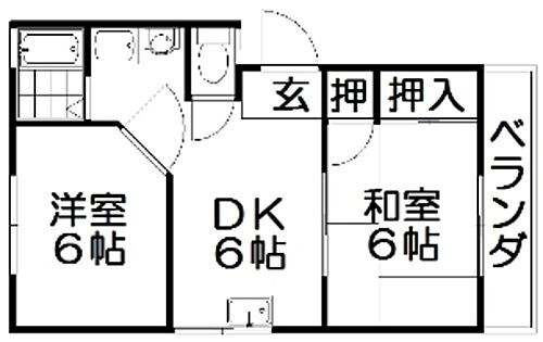 交久瀬ハイツＢ 2階 2DK 賃貸物件詳細